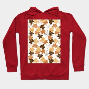 Golden and Brown Colors Autumn Leaves Pattern Hoodie